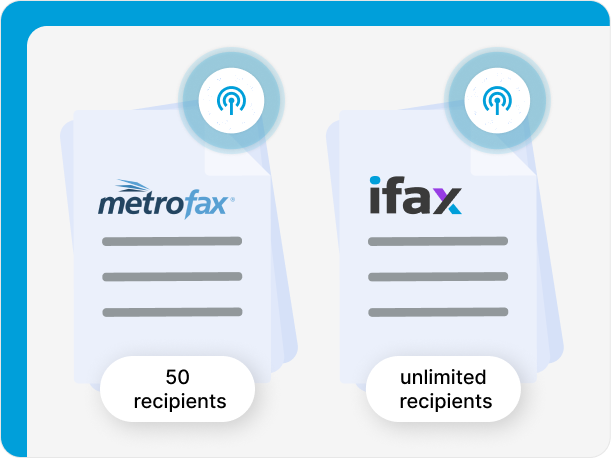 iFax allows unlimited recipients for fax broadcasting