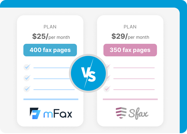 mFax vs Sfax pricing and plans