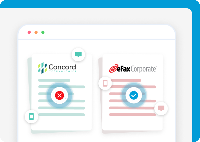 Concord lacks mobile fax apps unlike eFax Corporate