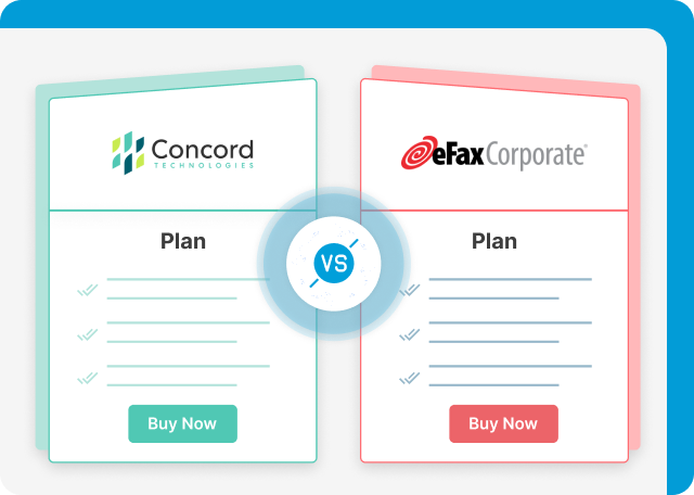 eFax Corporate vs Concord Pricing comparison