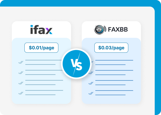 iFax costs less than FaxBB