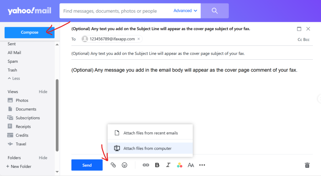 fax from yahoo
