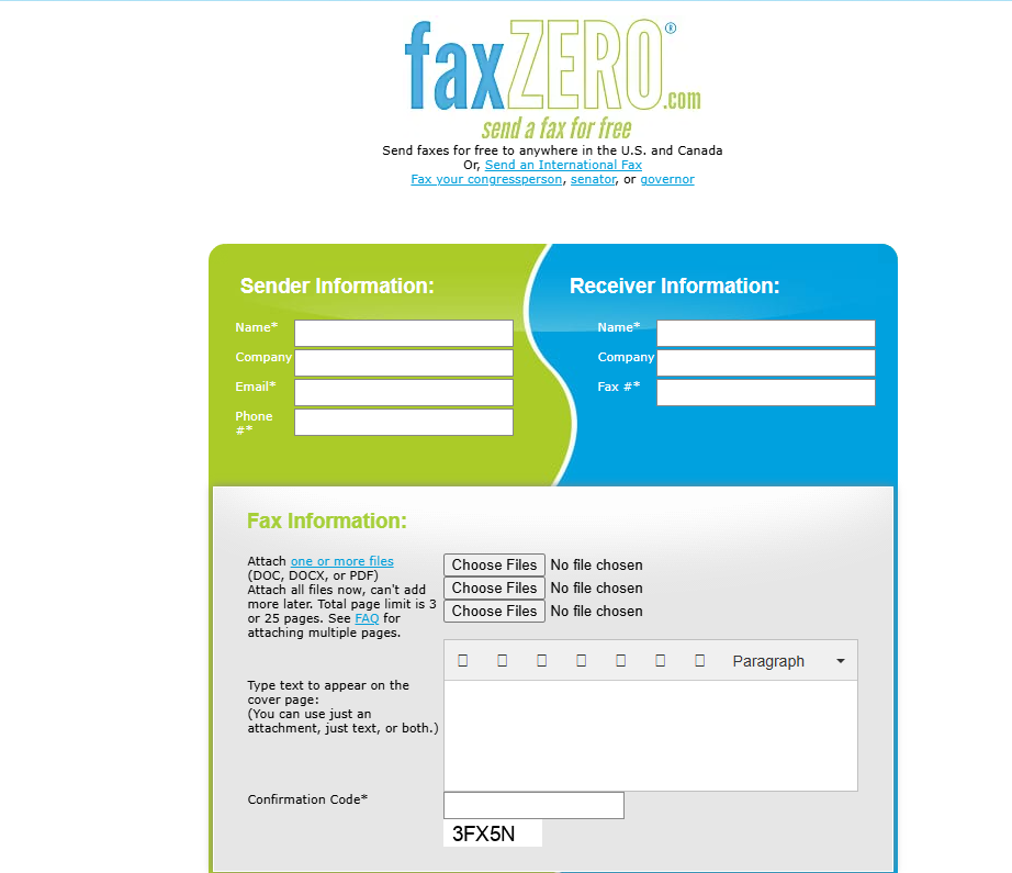 faxzero free online fax service
