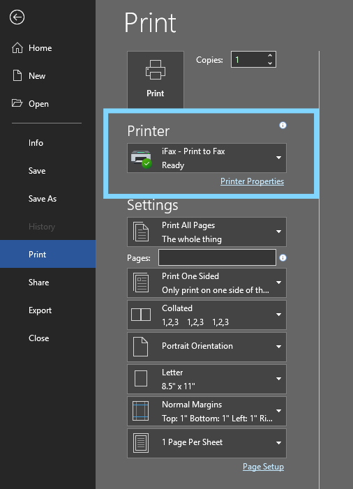 ifax print to fax