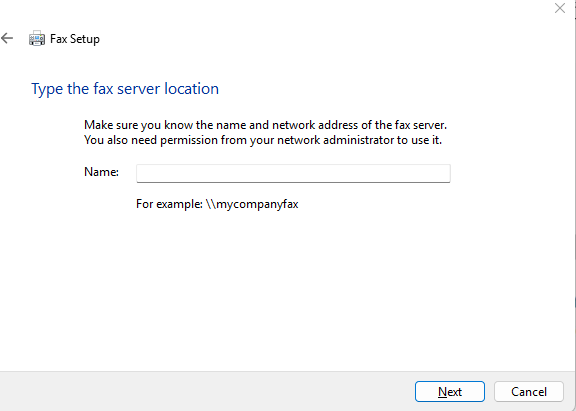 windows 11 fax - setting up fax server