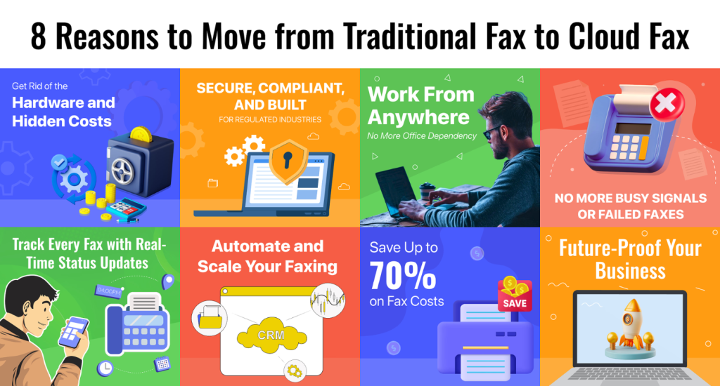 reasons to switch from traditional to cloud fax infographic