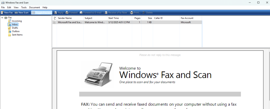windows fax and scan
