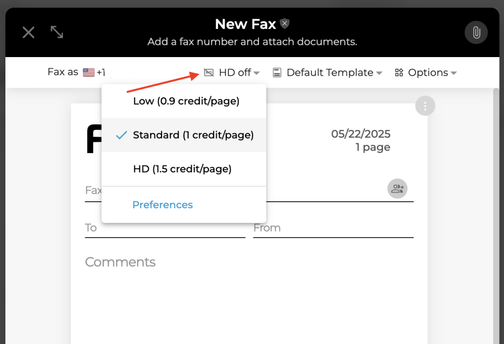Online fax configuration
