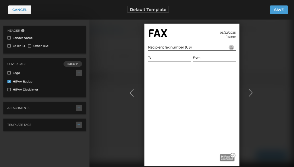 Online fax configuration