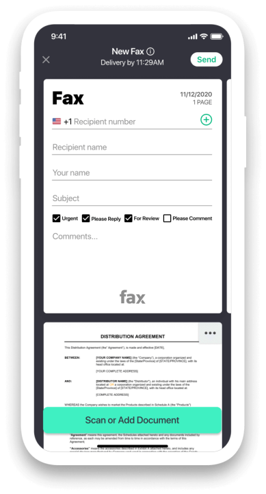 Free fax from phone