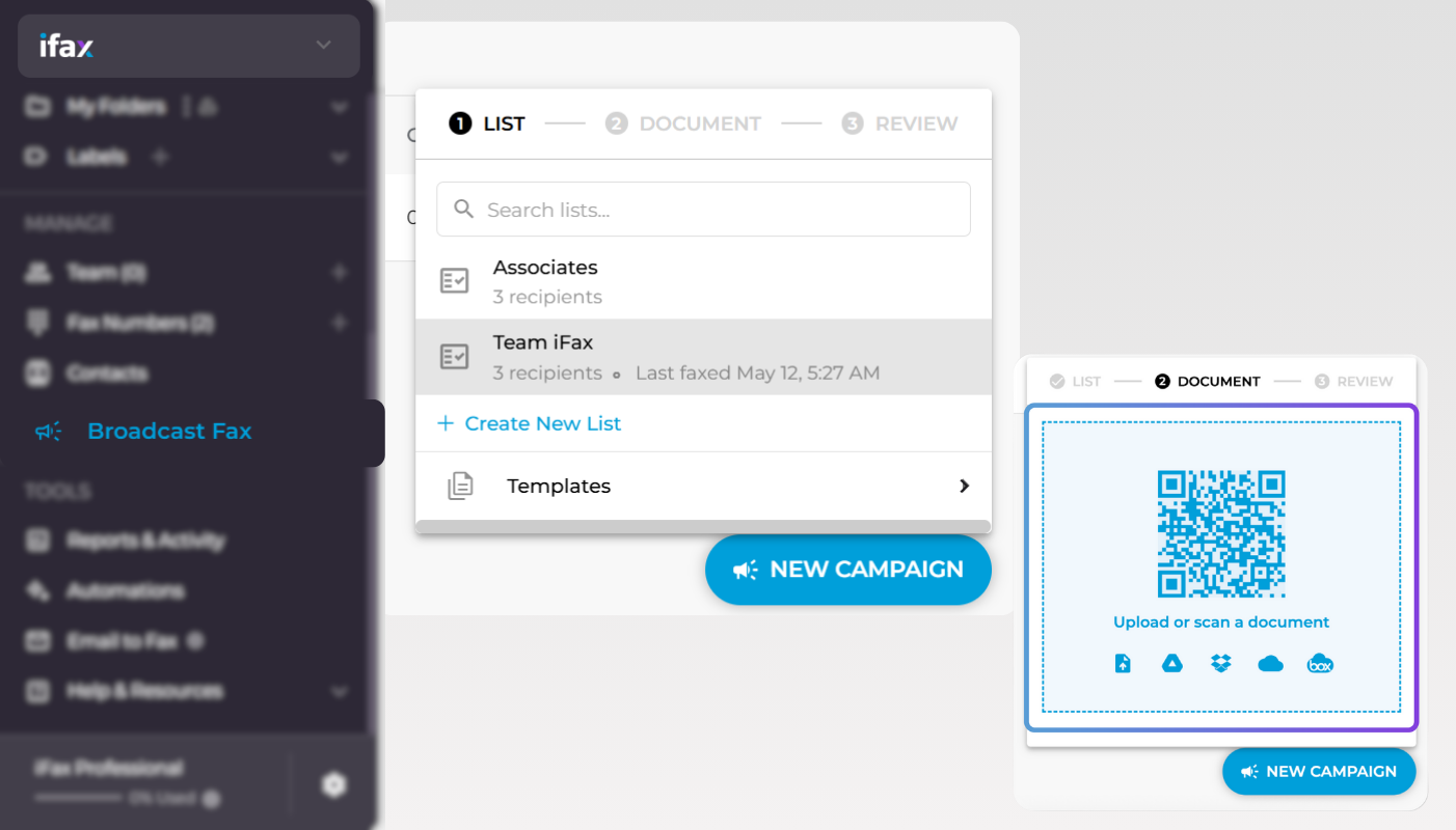 Improved Broadcast Fax Campaign Flow: Launch Campaigns Faster