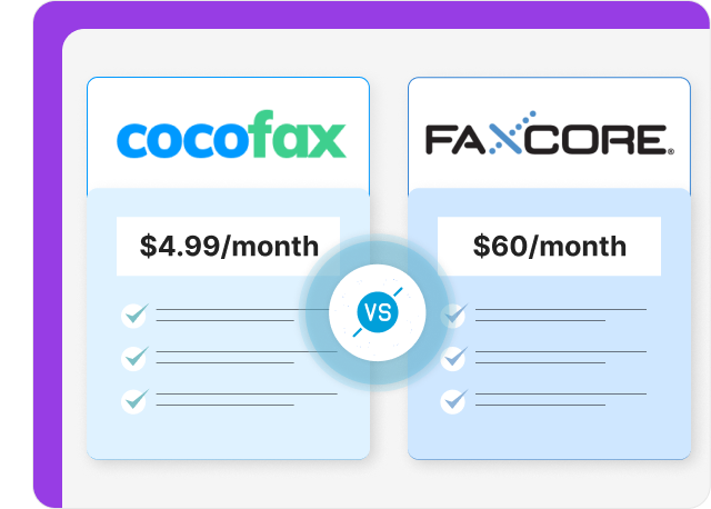 Cocofax vs FaxCore plans and Pricing