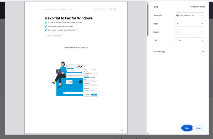 print to fax from windows