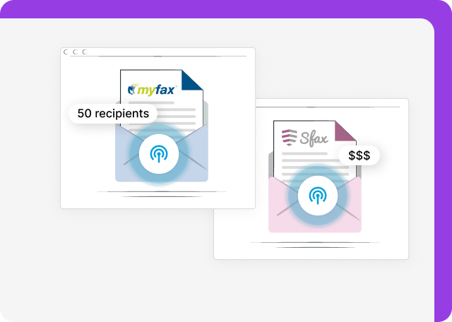 MyFax offers cheaper fax broadcasting rates than Sfax