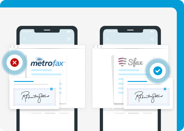 Sfax is a better Metrofax alternative with eSignatures on fax.