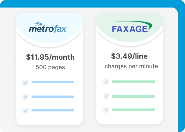 compare pricing metrofax vs faxage
