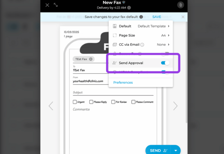 Fax Approval: Review and Approve Outgoing Faxes