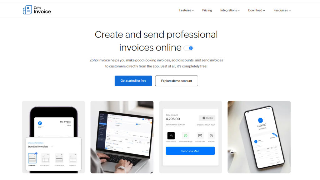 zoho invoice software for small businesses