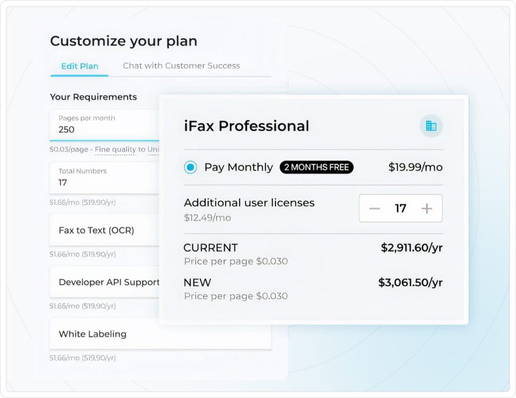 Screenshot depicting an ifax price calculator