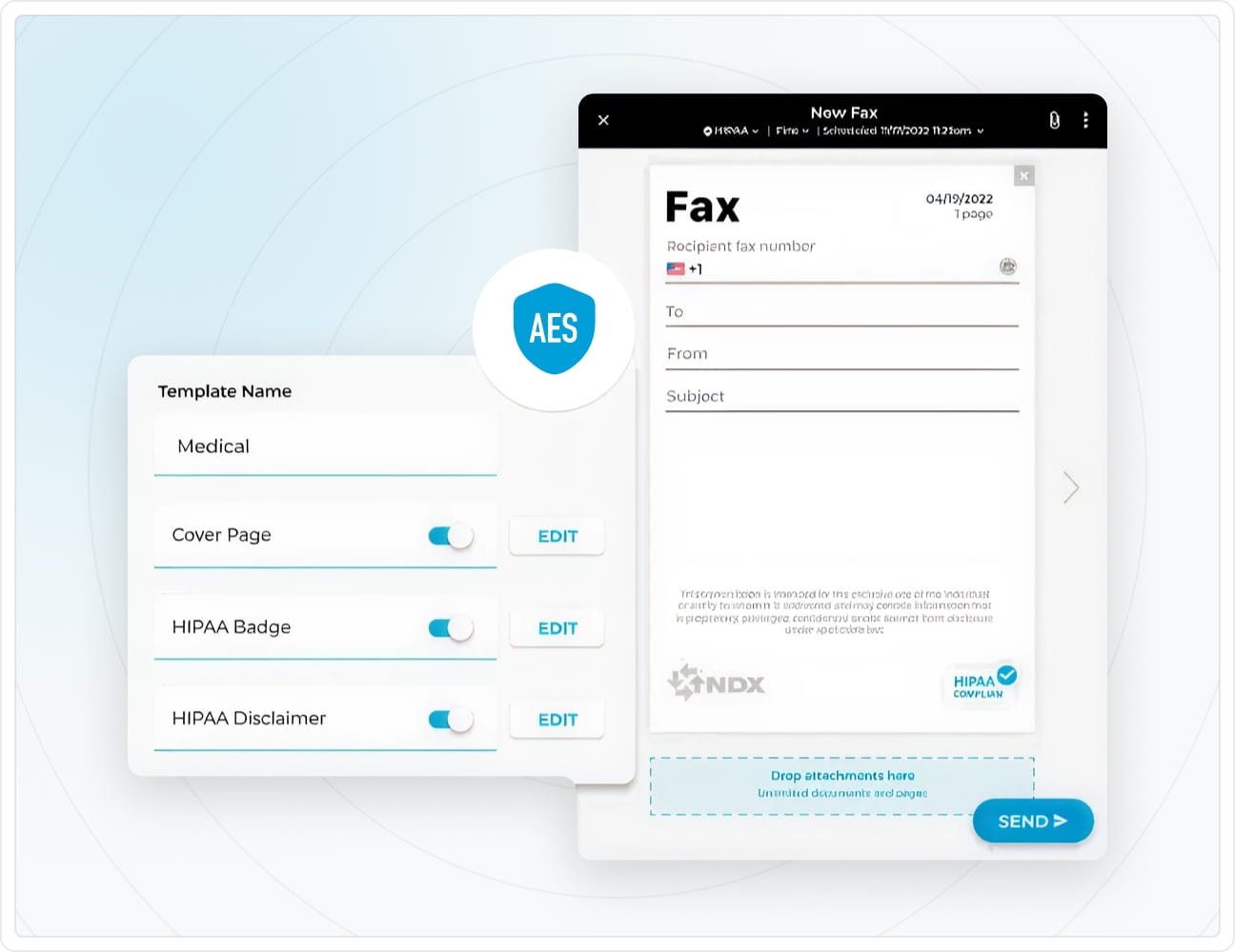 Illustration depicting secure faxing