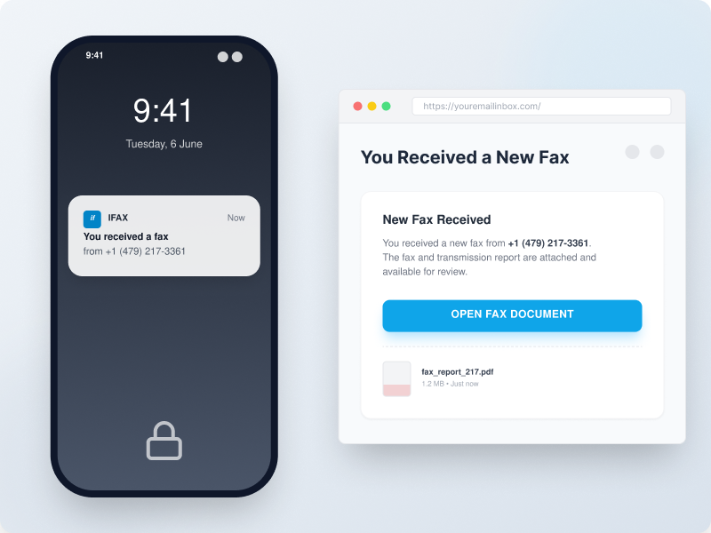 you received a new fax via email