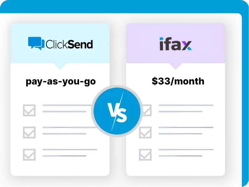 ClickSend vs iFax Fax API Pricing 2026 (updated)