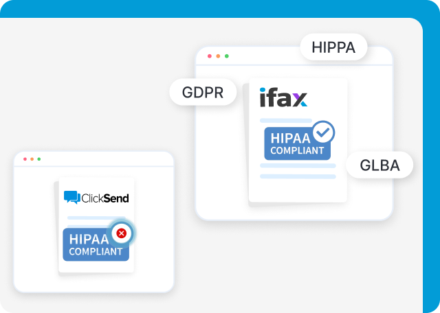 Clicksend-vs-iFax HIPAA compliance comparison