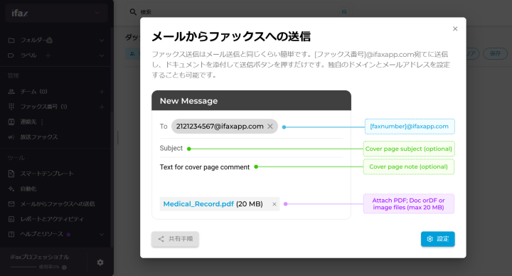 メールでファックス iFax