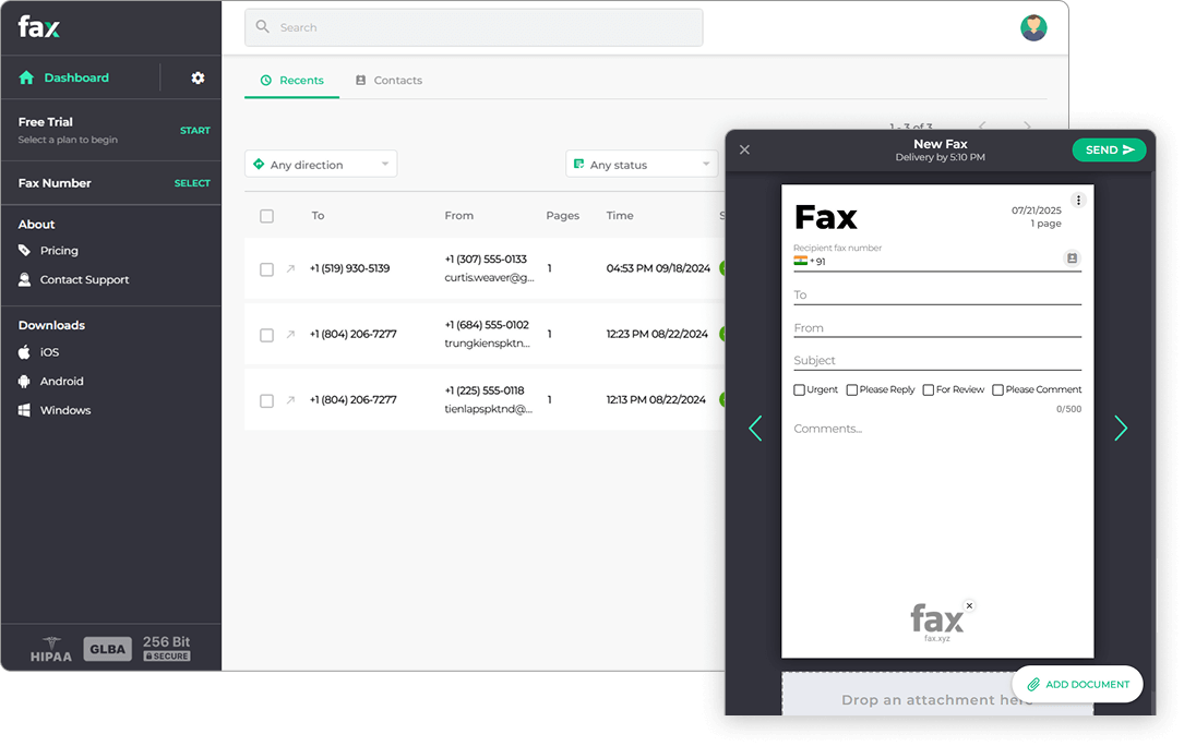 send a free fax from computer