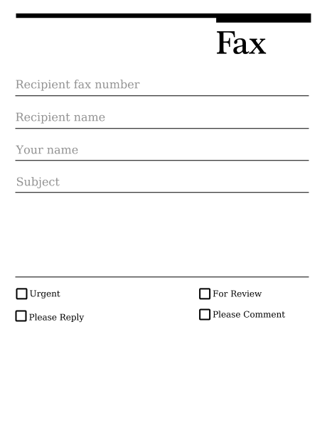 Basic Fax Cover Sheet - Free Template