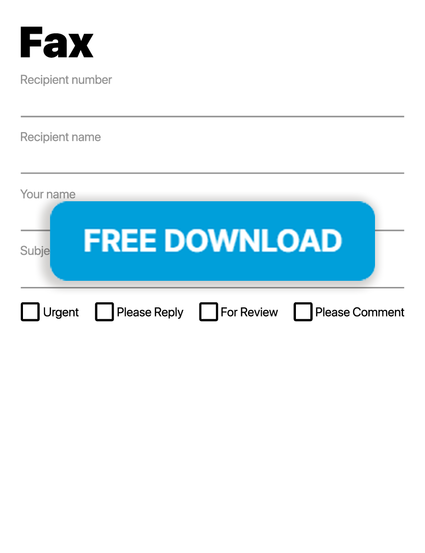 Simple Fax Cover Sheet PDF