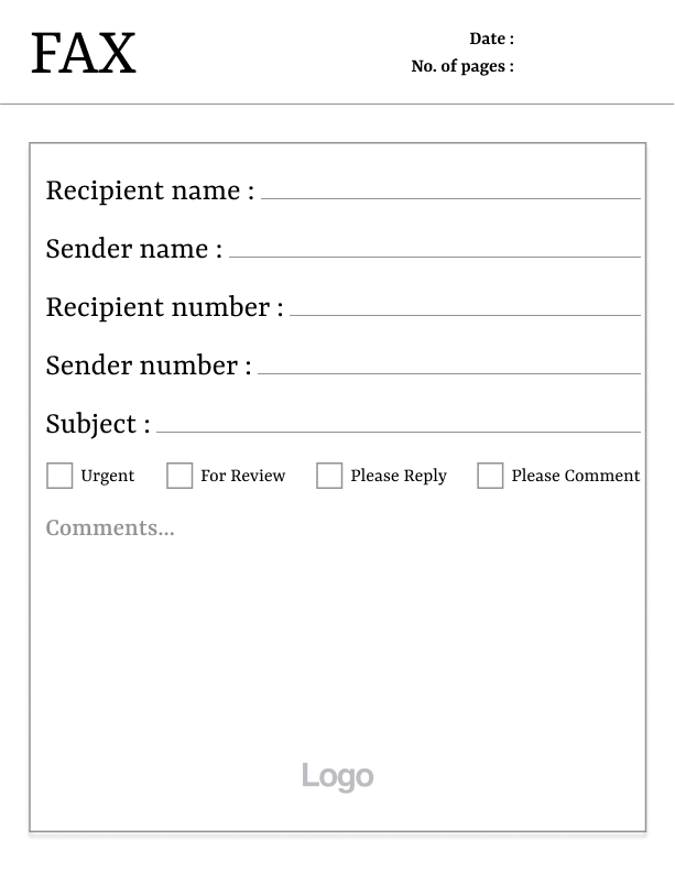 Announcement Fax Cover Sheet