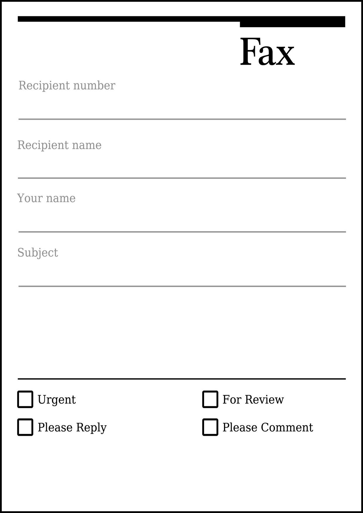 Basic Fax Cover Sheet