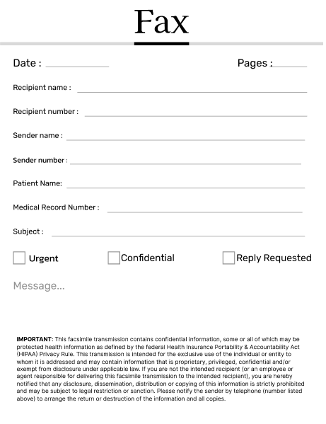 HIPAA Pharmaceutical Fax Cover Sheet
