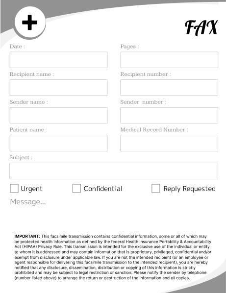 HIPAA Medical Referral Fax Cover Sheet